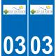 03 Saligny-sur-Roudon logotipo de la etiqueta engomada de la placa de registro de la ciudad