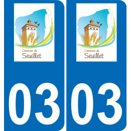 03 Seuillet logo autocollant plaque immatriculation auto ville sticker