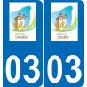 03 Seuillet logo autocollant plaque immatriculation auto ville sticker