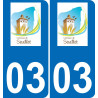 03 Seuillet logotipo de la etiqueta engomada de la placa de registro de la ciudad