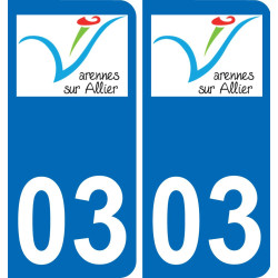 03 Varennes-sur-Allier logotipo de la etiqueta engomada de la placa de registro de la ciudad