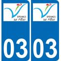 64 Pau logo autocollant plaque immatriculation auto ville sticker