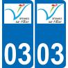 03 Varennes-sur-Allier logo autocollant plaque immatriculation auto ville sticker