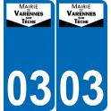 03 Varennes-sur-Tèche logo sticker plate registration city