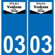 03 Varennes-sur-Tèche logo sticker plate registration city