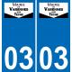 03 Varennes-sur-Tèche logo autocollant plaque immatriculation auto ville sticker