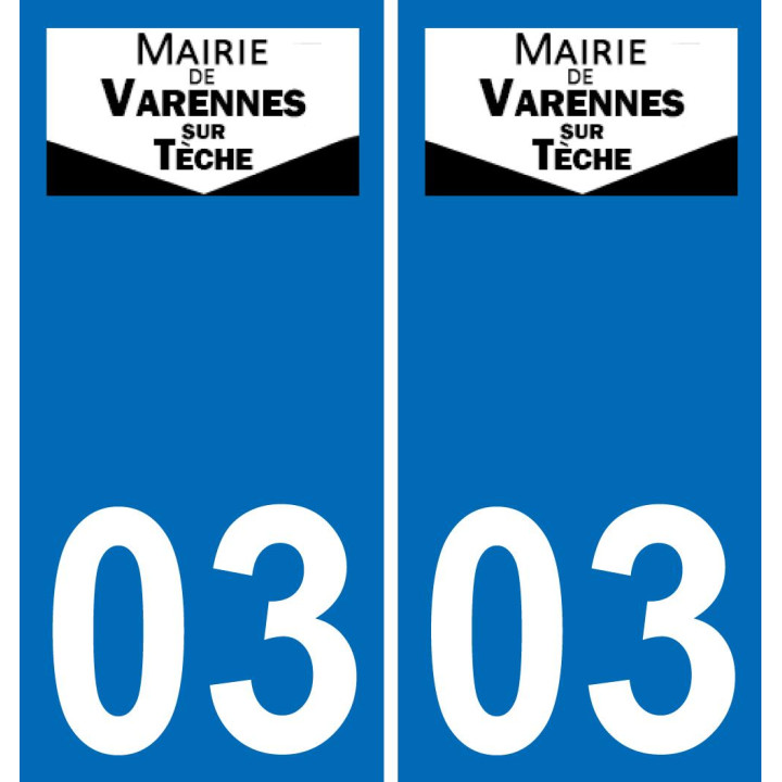 03 Varennes-sur-Tèche logo autocollant plaque immatriculation auto ville sticker
