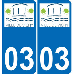 03 Vichy logo autocollant plaque immatriculation auto ville sticker