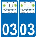 03 Vichy logo autocollant plaque immatriculation auto ville sticker