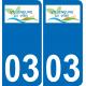 03 Villeneuve-sur-Allier logo sticker plate registration city