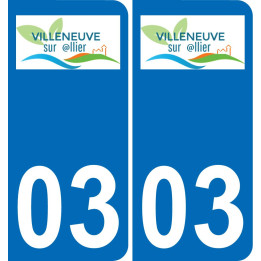 03 Villeneuve-sur-Allier logo autocollant plaque immatriculation auto ville sticker