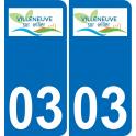 03 Villeneuve-sur-Allier logo sticker plate registration city