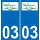 03 Villeneuve-sur-Allier logo autocollant plaque immatriculation auto ville sticker