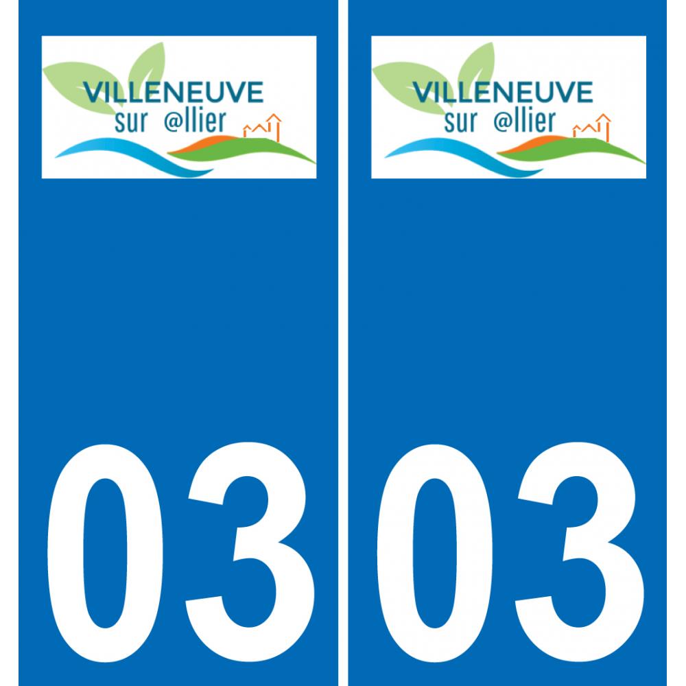 03 Villeneuve-sur-Allier logo sticker plate registration city