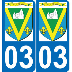 03 Voussac logotipo de la etiqueta engomada de la placa de registro de la ciudad