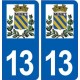 13 Meyreuil logo ville autocollant plaque sticker