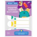 Lot de 24 étiquettes sticker multicolore multi-usage divers format autocollant logo63