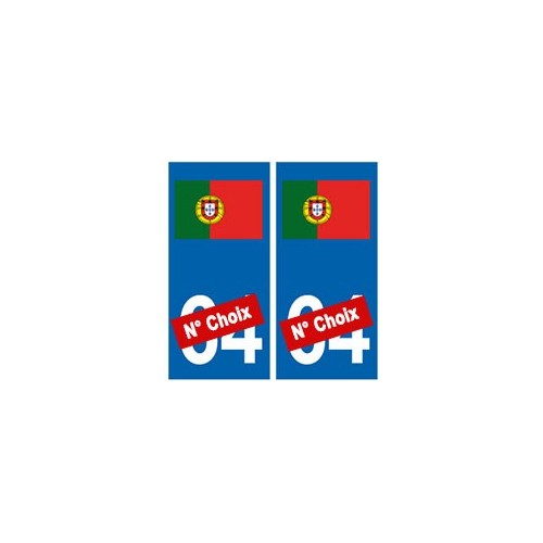 Portugal numéro choix autocollant plaque