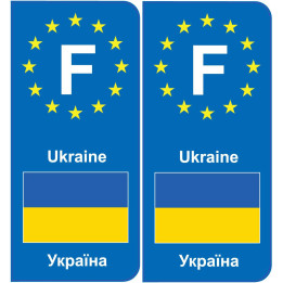 F Europe Ukraine autocollant plaque
