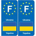 F Europe Ukraine autocollant plaque