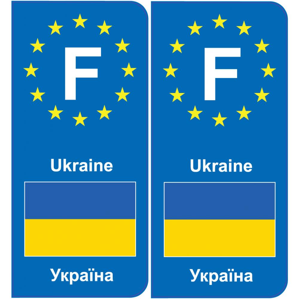 F Europe Ukraine autocollant plaque