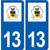 13 Noves blason ville autocollant plaque sticker