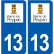 13 Noves logo ville autocollant plaque sticker