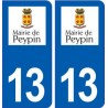 13 Noves logo ville autocollant plaque sticker