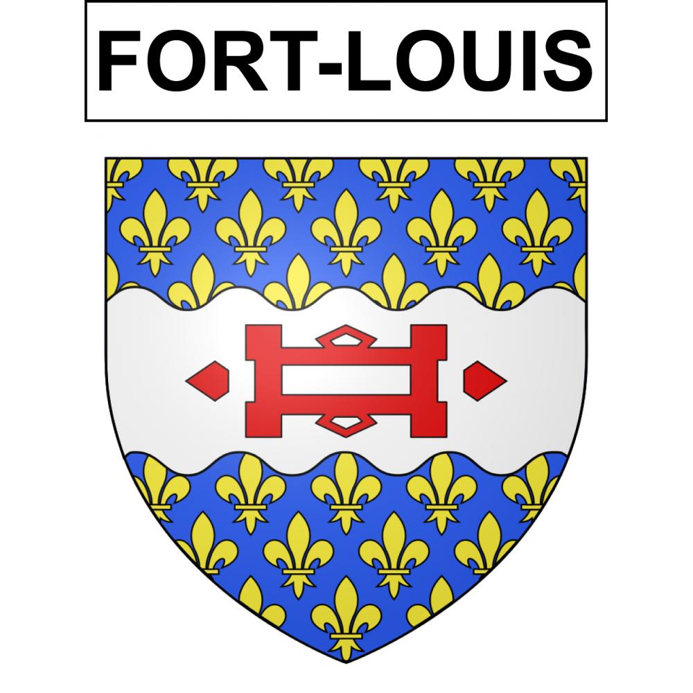 Pegatinas escudo de armas de Fort-Louis adhesivo de la etiqueta engomada