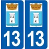 13 Peyrolles-en-Provence blason ville autocollant plaque sticker
