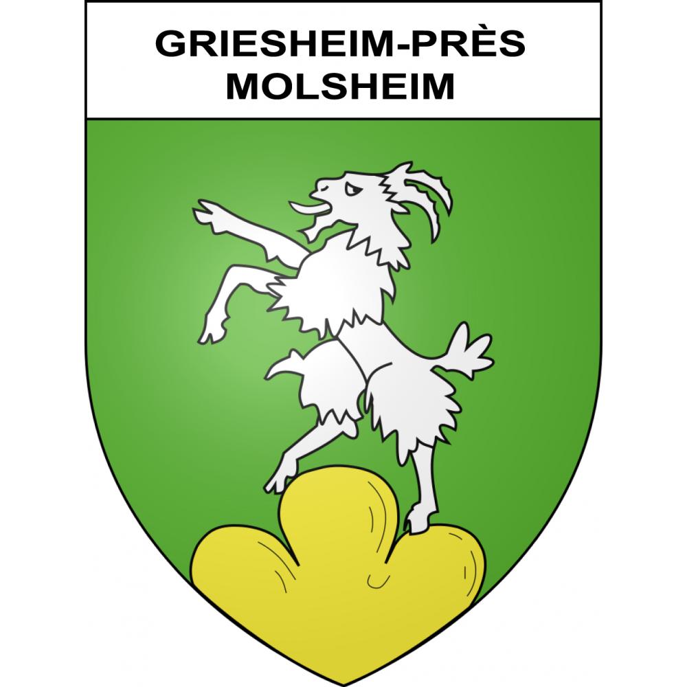 Pegatinas escudo de armas de Griesheim-près-Molsheim adhesivo de la etiqueta engomada