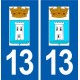 13 Peyrolles-en-Provence blason ville autocollant plaque sticker