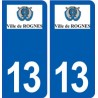 13 Peyrolles-en-Provence logo ville autocollant plaque sticker