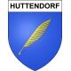 Pegatinas escudo de armas de Huttendorf adhesivo de la etiqueta engomada