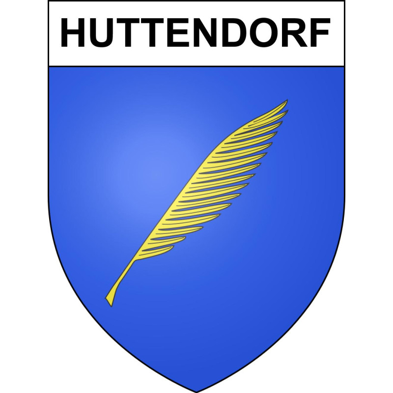 Pegatinas escudo de armas de Huttendorf adhesivo de la etiqueta engomada