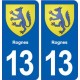 13 Rognes logo ville autocollant plaque sticker