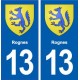 13 Rognes logo ville autocollant plaque sticker