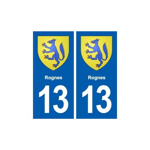 13 Rognes logo ville autocollant plaque sticker