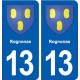 13 Rognes blason ville autocollant plaque sticker