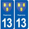 13 Rognes blason ville autocollant plaque sticker