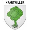Pegatinas escudo de armas de Krautwiller adhesivo de la etiqueta engomada