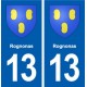 13 Rognes blason ville autocollant plaque sticker
