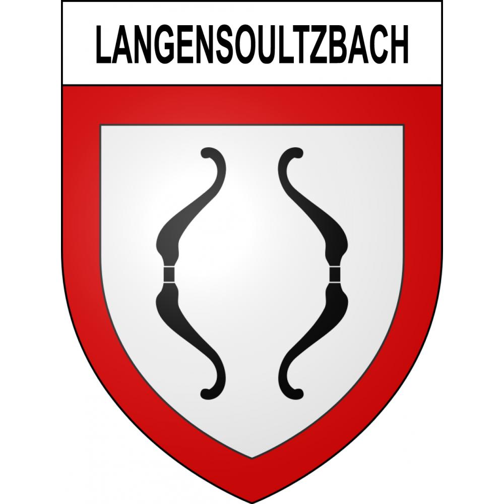 Pegatinas escudo de armas de Langensoultzbach adhesivo de la etiqueta engomada