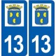 13 Rognonas blason ville autocollant plaque sticker