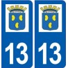 13 Rognonas blason ville autocollant plaque sticker