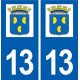 13 Rognonas blason ville autocollant plaque sticker