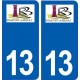 13 Rognonas logo ville autocollant plaque sticker