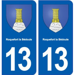 13 Roquefort-la-Bédoule logo ville autocollant plaque sticker
