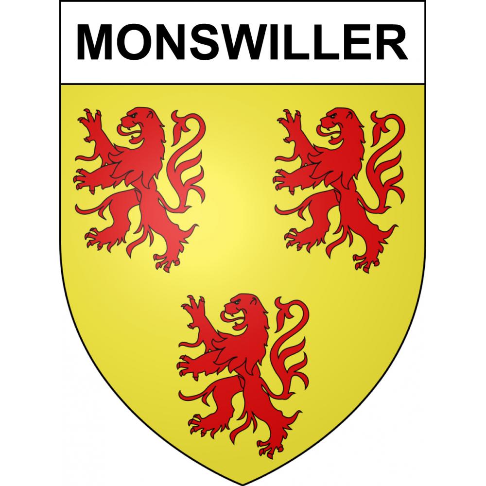 Pegatinas escudo de armas de Monswiller adhesivo de la etiqueta engomada