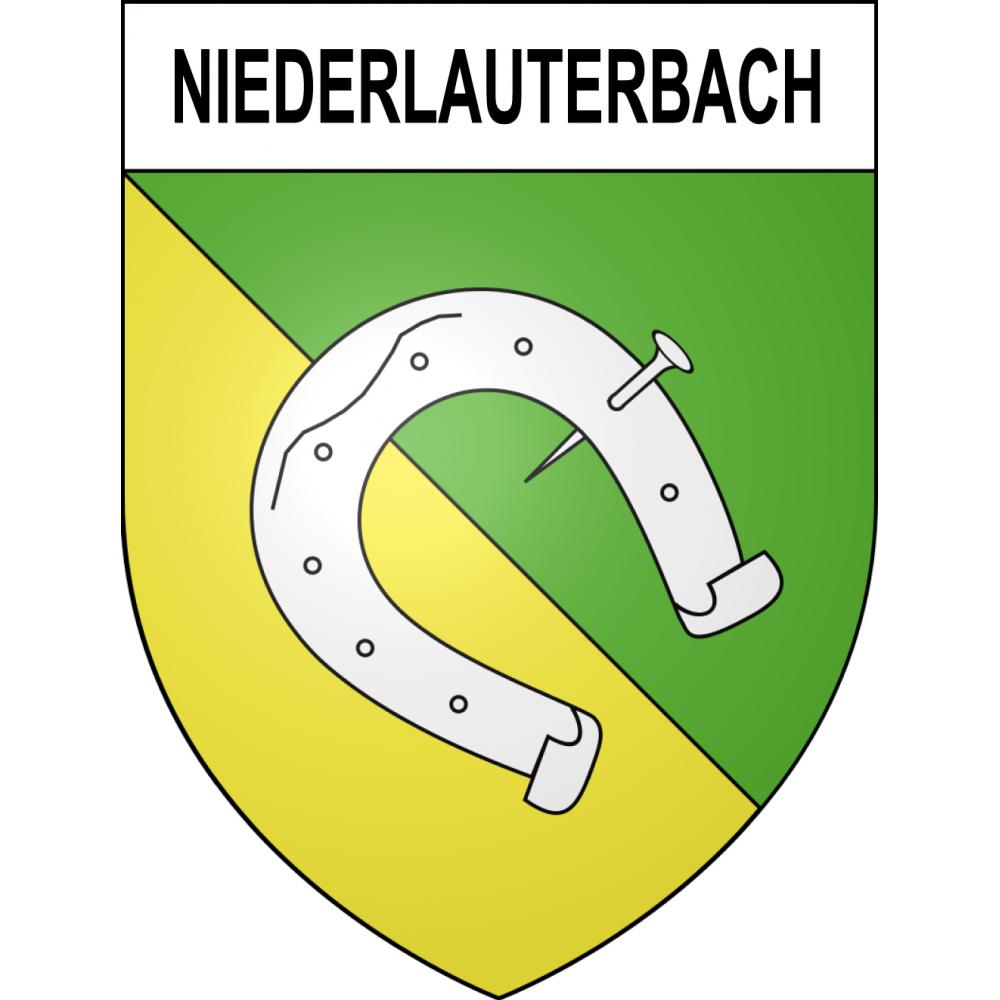 Pegatinas escudo de armas de Niederlauterbach adhesivo de la etiqueta engomada